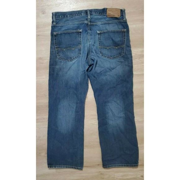 AEO Mens Classic Bootcut Blue Jeans Size 34 - Picture 2 of 3